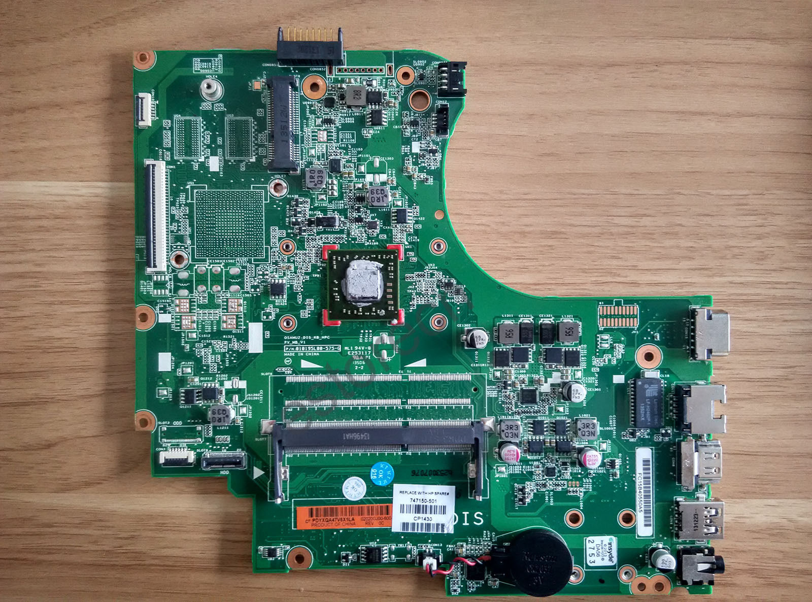 HP 15-D Laptop-Motherboard mit AMD A6-5200 2,0 GHz CPU 747150-501